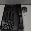 Wireless Keyboard and Mouse Combo, 2.4G Full Size Wave Keys Ergonomic Keyboard with Wrist Rest and 3-Level DPI Adjustable Wireless Ergonomic Mouse for Windows, Mac OS Desktop/Laptop/PC(Black)