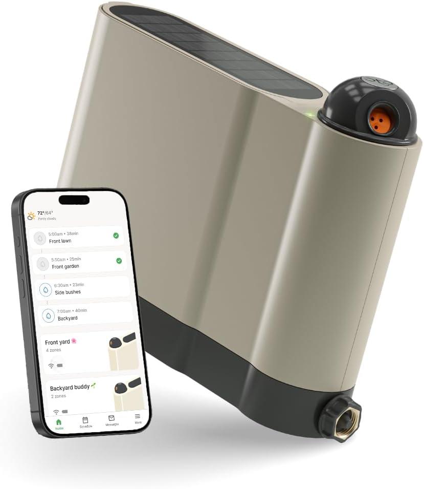 OtO Lawn Smart Sprinkler App-Controlled Precision Watering, Solar-Powered, Weather Intelligence, Rain Skips, Quick Install, Covers 5,000 sq ft, Water-Saving Irrigation System