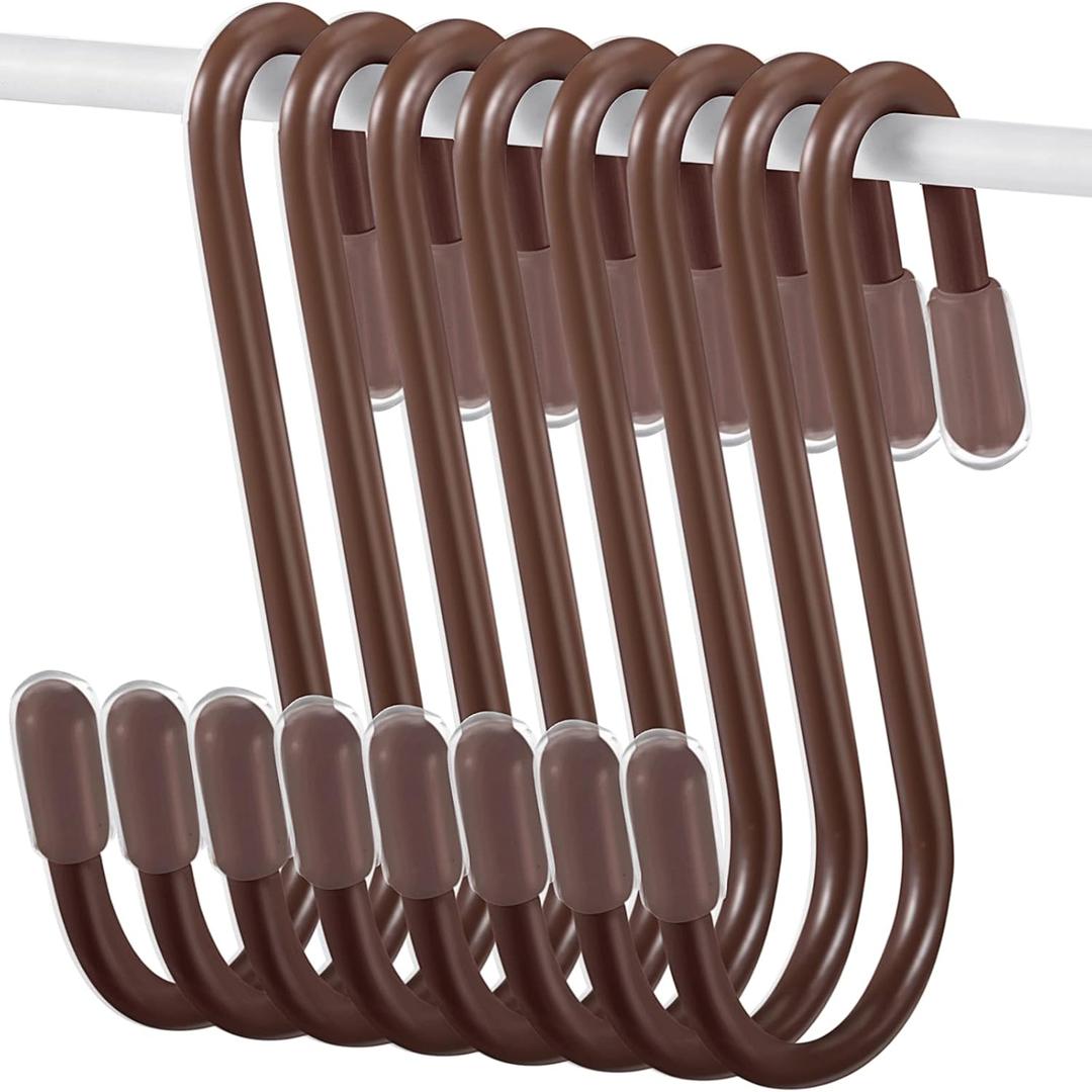 Hotop 36 Pcs Bronze S Hooks for Hanging 2.4 Inch Heavy Duty S Shaped Hook Rack Metal Non Slip Hanger for Christmas Tree Stocking Kitchen Pot Utensils Closet Wire Bathroom Bedroom Pan Bag Towel Plant