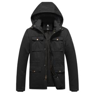 Pursky Men's Winter Coats Thicken Fleece Lined Cotton Coat Men Warm Cargo Jacket Men's Windproof Insulated Parka with Hood Dark Gray 4XL