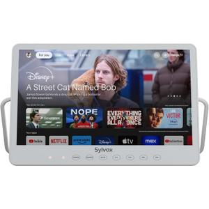 SYLVOX Portable TV, 15.6‘’ Google TV, IP66 Waterproof, 1080P Small Smart Television with Google Assistant Remote | 10000mAh Battery-Powered TV for Kitchen, RV and More