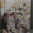 WENGTIAO 3Pcs Rustic Daisy Canvas Wall Art Fall Flower Prints Posters Vintage Country Flora Paintings Pictures Nature Botanical Artwork for Bedroom Living Room Bathroom 12x16x3