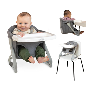 Infantino the Ultimate Travel Booster, Versatile and TravelFriendly Booster, High Chair and Seat for OntheGo Families, Gray