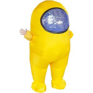 Impostor Inflatable Costume for Adult Funny Halloween Spacesuit Costume Astronaut Figures for Adult Game Fans (Yellow)