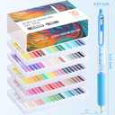 Gel Pens For Coloring, 90 Colors Retractable Colored Pens for Black Paper & White Paper, 0.7mm Fine Point Colorful Pens for Coloring, Writing, Drawing, Journaling, Note Taking, Office, Home