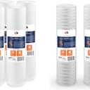 Aquaboon 4-Pack of 1 Micron 20" x 4.5" Sediment Water Filter Replacement Cartridge & Aquaboon 2-Pack String Wound Sediment Water Filter Cartridge | Universal Whole House 1 Micron 20 inch Cartridges