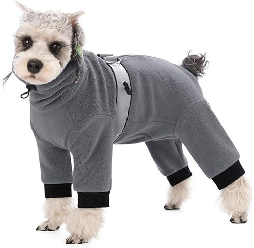 Polar Fleece Dog Pajamas Bodysuit - Small to Medium Dogs, Winter Jacket & Sweater for Small Dogs, Four-Legged Warm Clothes Size L