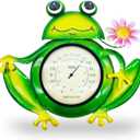 Decorative Frog Wall Thermometer - Waterproof Indoor/Outdoor Temperature Gauge for Patio, Garden, Porch, Easy to Read, No Battery Needed