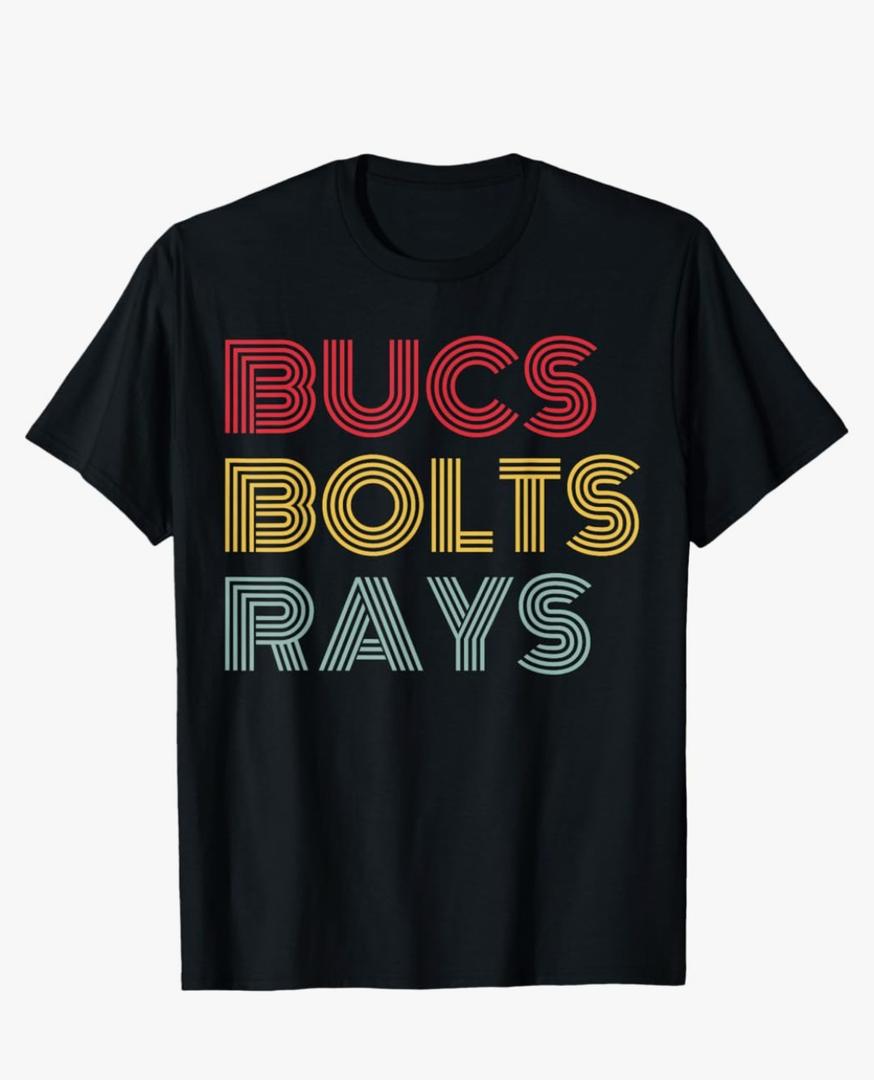Retro Vintage Bucs Bolts Rays T-Shirt, XL