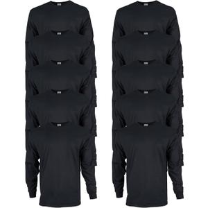 Gildan Unisex Adult Ultra Cotton Long Sleeve T-Shirt, Style G2400, Multipack (X-Large, Black (10-pack))