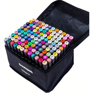 CREATSPARK Alcohol Markers 120 Colors with Base Dual Tip Art Drawing Markers for Anime Sketch Illustrations - Refillable