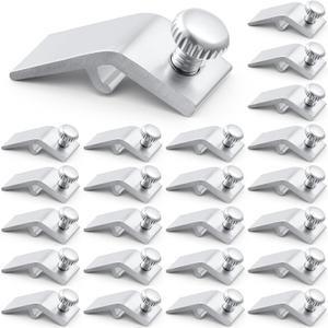 Blulu 24 Pcs Storm Door Panel Clip with Screws Offset Aluminum Storm Window Clips Screen Door Hardware (Aluminum)