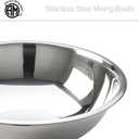 2 x American Metalcraft 16" Stainless Steel Mixing Bowl - 13-Quart Durable Metal Bowls for Mixing, Large Stainless Steel Bowl