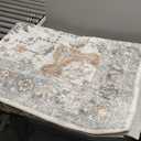 GENIMO 6x9Area Rugs for Living Room, Machine Washable Non Slip Vintage Rugs, Low Pile Lightweight Print Rug for Bedroom, Dining Room, Home Office, Tan Brown