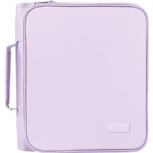 SUNEE Zippered Binder Bag with Handle, 2-Inch 3-Ring O-Ring, 500-Sheet Capacity, Includes Zip Pocket, 5-Tab Expanding File Folder, Multi-Pocket Organizer Binder for Middle School, Lavender Purple