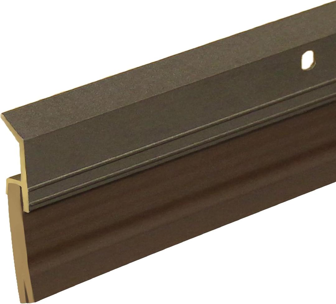 Randall Manufacturing V-63-BR All-Season Door Sweep, Heavy Duty Aluminum, Ideal for Residential & Commercial Use, Easy Installation with Heavy Rubber Seal, Ensure Comfort and Security (3 FT, Brown)