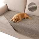 Turquoize Dog Couch Cover Non Slip Chenille Sofa Cover for Dogs Thick Soft Pet Couch Covers for Sofa Washable Couch Cushion Covers for Pets Fuzzy Sofa Furniture Protector (35" x 74", Taupe)
