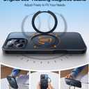 TORRAS Upgraded 360 Rotatable Magnetic Ring for iPhone 16 Pro Max Case, Fit for MagSafe with Stand Ring Holder, 16FT Mil-Grade Shockproof Translucent for iPhone 16 Pro Max Phone Case Ostand, Black