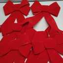 6 PCS Christmas Decorations, 9 x 12 Inches Large Christmas Bows, Red Velvet PVC Hanging XmasTree Decorations Indoor Outdoor Xmas Decor for Home Party Wreath Fence Fireplace Stairs Railing Door