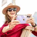 LeYi for Samsung Galaxy A15 5G Case: with Tempered Glass Screen Protector [2 Pcs]+Camera Lens Protection, Love Heart Plating Girly Luxury Shockproof Case for Samsung A15, Cute Present for Mom, Purple