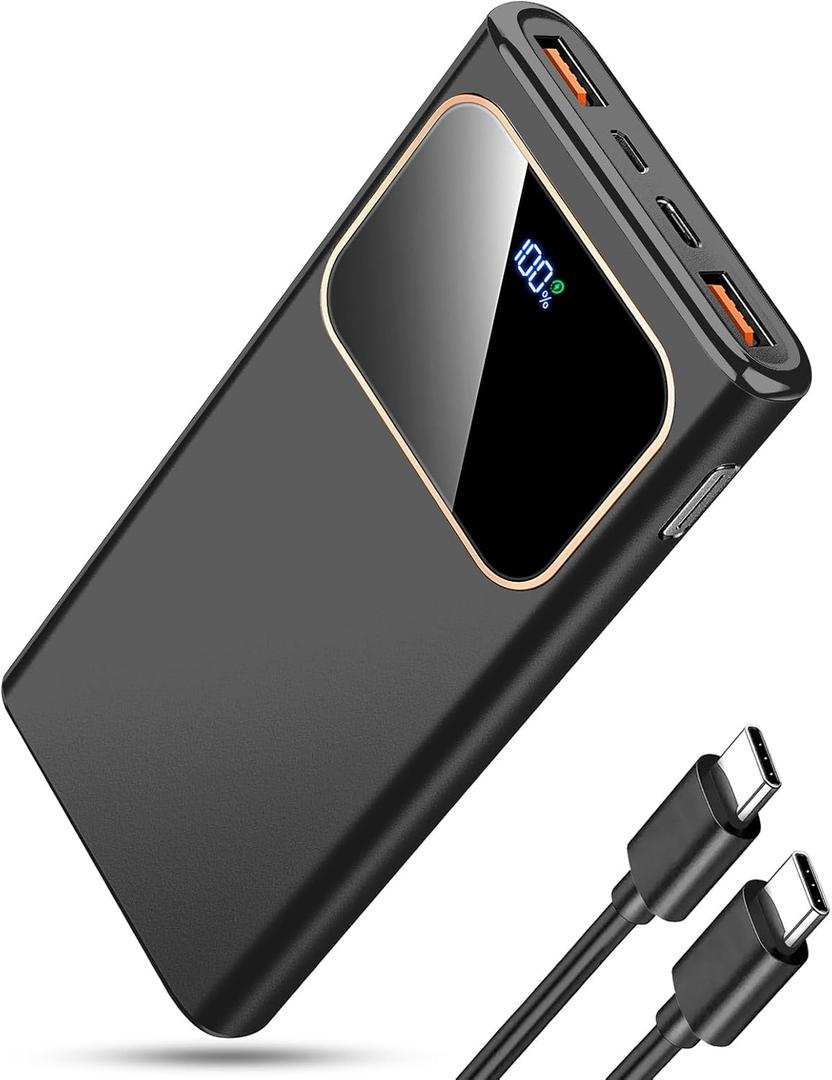 Portable Charger Power Bank Fast Charging, 10000 mAh 22.5W Battery Pack with USB-C in&Out LED Display, PD 3.0 QC 4.0 External Phone Powerbank for iPhone Samsung etc Smartphones and All USB Devices