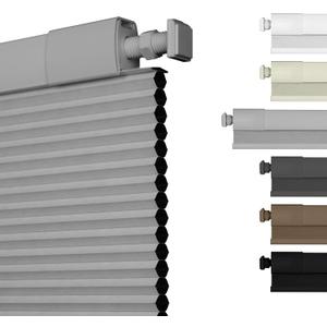 No Drill No Tools Blackout Cellular Shades Cordless Easy Install Honeycomb Blinds Thermal Insulated Noise Reduction Blinds for Indoor Windows,Blackout-Light Gray,33" W x 64" H