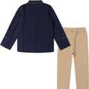 Mud Kingdom Boys British School Uniform Set Long sleeve Tie Badge Pleated Plaid Back to School 4-16Y