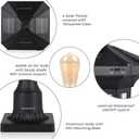 Solar Post Light Outdoor, ST4346Q Dusk to Dawn Solar Lamp Post Light with Pier Mount Base Bright Sandy Colored Bulb, Waterproof Aluminum Fence Pole Lights for Gates Yard Path Garden