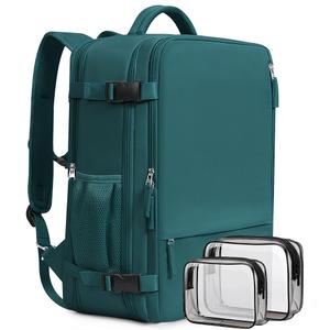 Beraliy Travel Backpack for Women as Personal Item Travel Bag Flight Approved, Carry On Backpack, 17.3 Inch Laptop Backpack, Travel Bag, Waterproof Hiking Backpack, Peacock Blue