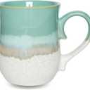 Bosmarlin Large Ceramic Coffee Mug, 20 Oz, Big Tea Cup for Office and Home, Dishwasher and Microwave Safe(20 Oz, Mint Green)