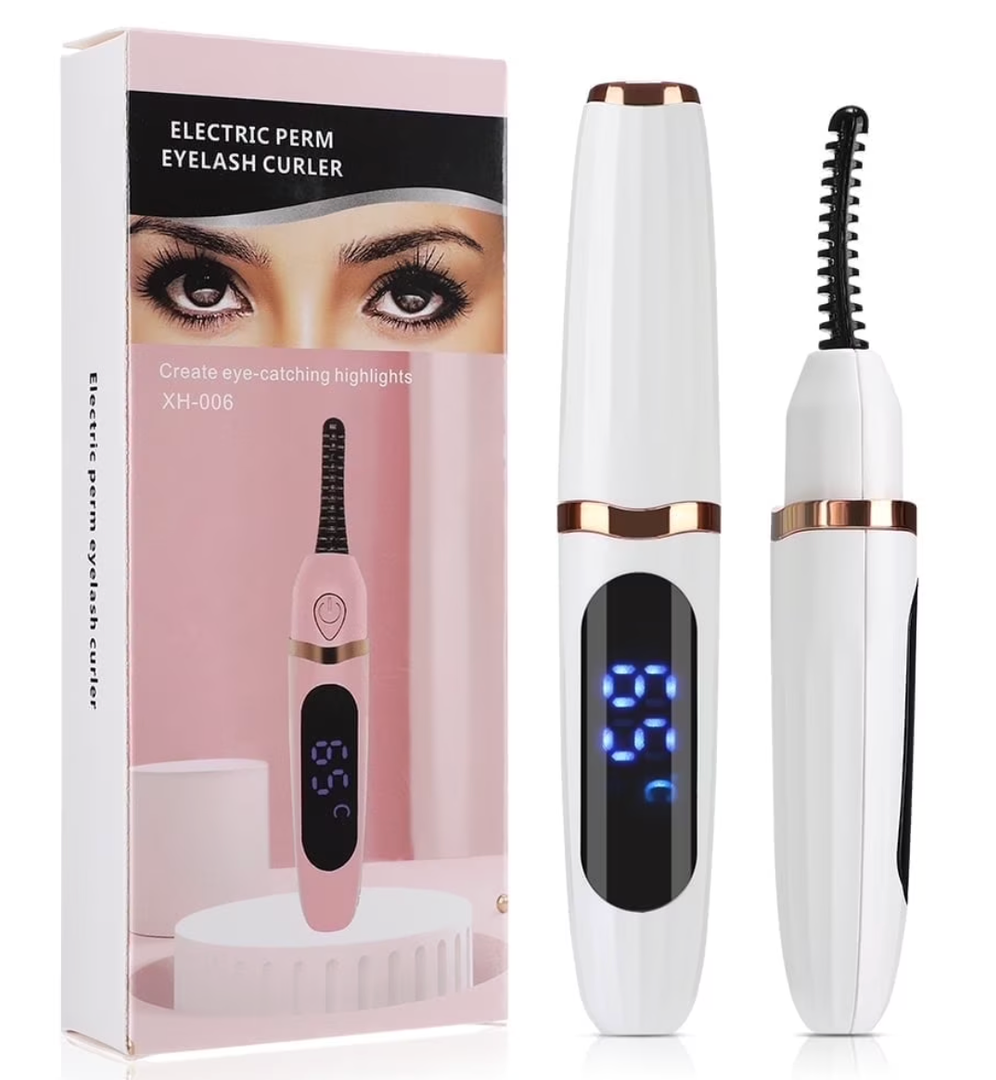 2026 Heated Eyelash Curler-USB Rechargeable Electric Eyelash Curler- Eyelash Curlers Heated 3s - 24 Hours Long Lasting- with Led Display for Women Girls-White