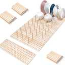peacoblue 6 - Piece Wood Pegboard Drawer Organizer Set for Dishes - Kitchen Drawer Peg Organizer 40 Pegs & Screws Included - Organizing Kitchen Dishes, Plates Pegboard Food Containers(17x5.9inch)