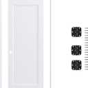 JUBEST 30"x80" Left-Hand Prehung Interior Door with Knock Down Jamb Kit & Matte Black Hinges, 1-Panel White Primed Hollow Core Molded Door Slab with Bore & Hinge Cutout, Durable & Sturdy, No Handle