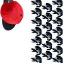 Keioy 20 PCS Adhesive Hat Rack for Wall Baseball Caps, Minimalist Display Rack, Strong Hold Wall Organizer, Hat Racks for Bedroom,Door,Closet Black