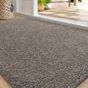 DEXI Front Door Mat 35x59, Super Absorbent Washable Doormat, Non Slip Dirt Trapper Inside Floor Mats for Entrance, Entryway, Patio, Brown Mixed Blue