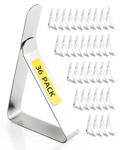 36 Pack Tablecloth Clips - Heavy Duty Picnic Table Clips, Stainless Steel Table Cloth Cover Clamps, Table Cloth Holders Ideal for Restaurant Party