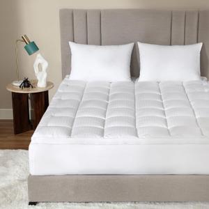 CirclesHome Hotel Collection Full XL Size Hybrid Mattress Protector & Pad - Extra Padded, Thick, Plush, & Fitted Mattress Topper for Bed - Comfortable Pillow Top Mattress Cover (White)