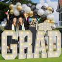 Graduation Decorations 2025, 4FT GRAD Light Up Letters for Class of 2025 Decorations, GRAD Marquee Letters Sign for Kindergarten Preschool High School Graduation Party Decor