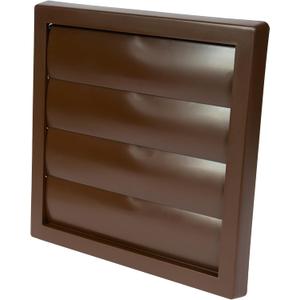 Vent Systems 6" Inch Brown Exhaust Vent Cover - Dryer Vent Hood - Louvered Dryer Duct Vent Cover - Vent Hood Cap - One-Directional Plastic Air Exhaust Grille - HVAC Louver Grill for Exterior Use