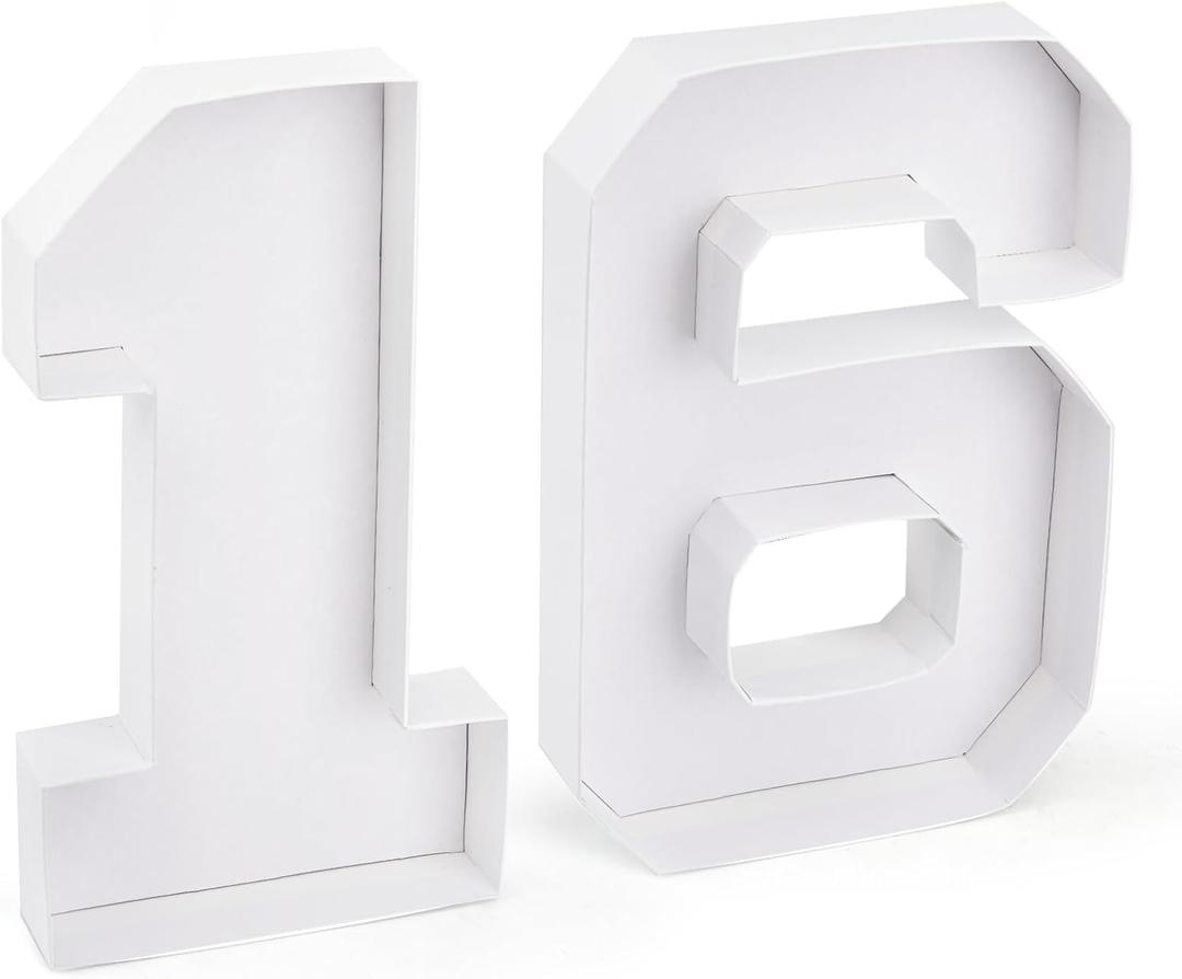 16 Set Cardboard Number for Charcuterie 10.2'' Fillable Tray Charcuterie Paper Box for 16th Birthday Anniversary Party Decorations Chocolate Candy Cupcake Container