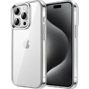 JETech Case for iPhone 15 Pro 6.1-Inch, Non-Yellowing Shockproof Phone Bumper Cover, Anti-Scratch Clear Back (Clear)