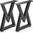 Likapop 28" Metal Coffee Table Legs, Diamond Shape Bench Legs, Heavy Duty Desk Legs, Black Metal End Table Legs, DIY Furniture Legs (H28” x W17.7”, Set of 2)