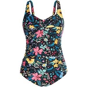 Hanna Nikole Women Plus Size One Piece Swimsuits Tummy Control Bathing Suit Twist Front Ruched Push Up Swimwear L