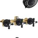 3 Handle Shower Faucet Set with Tub Spout Matte Black Tub and Shower Trim Kit Bathtub Shower Faucets Completes Three Knod