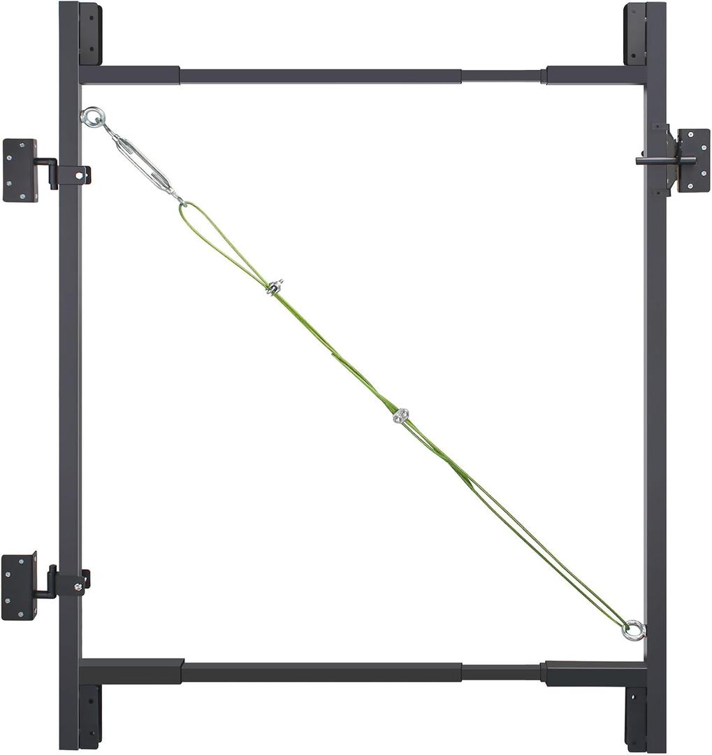 Heavy Duty DIY Fence Gate Kit – 36"-72" Adjustable Wood Gate Building Kit for 4-5 ft Fences, Fits Both 1"x4" and 2"x4" Wood, 1Pack 36-72" Wide