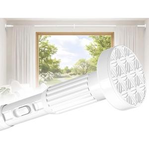 White Tension Curtain Rod 41-166 Inch Outdoor Curtain Rod No Drilling 1pcs