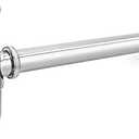 QWORK Chrome Bathroom Basin Sink Bottle Trap Waste Pipe, Universal Round P Trap Waste Drain kits, Drain Tube Kit, 1-1/4" Slip Inlet Drain Tube, 1 Set