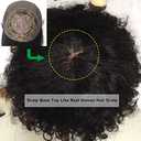 Afro Kinky Curly Wig With Bangs Full Machine Made Scalp Top Wig 200 Density Virgin Brazilian Short Curly Human Hair Wigs Natural Color 16 inch