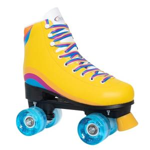 Nattork Roller Skates for Women Outdoor Indoor Four-Wheel Fun Fashionable Roller Skates for Men Girls Boys Yellow,Size: Women 10/ Men 9