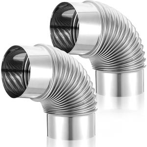 4 Inch 90 Degree Galvanized Dryer Elbow Vent Tube Connector Dryer Vent Elbow Connector Dryer for 4" HVAC Duct Ducting Pipe Hose Ductwork (2 Pcs)